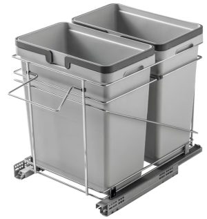 21" Opening, Double 32 QT Bottom-Mount Waste Container